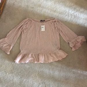 Off the shoulder flowy blush top